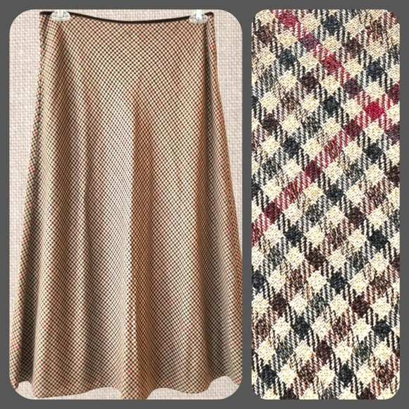 Eddie Bauer Plaid Skirt Vintage Y2K Midi Lined Academia Preppy Office Classic - Picture 1 of 8